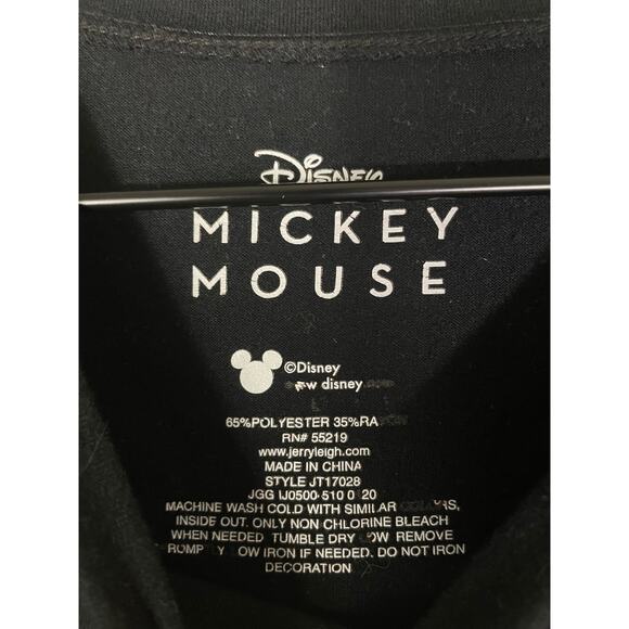 Disney Mickey Mouse Women’s Black T-Shirt Size L Graphic Tee Three Faces - Picture 4 of 6